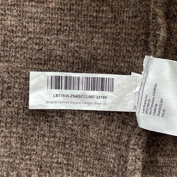 Quince XS 100% Mongolian Cashmere Structured Cardigan Brown EUC! - Picture 5 of 6